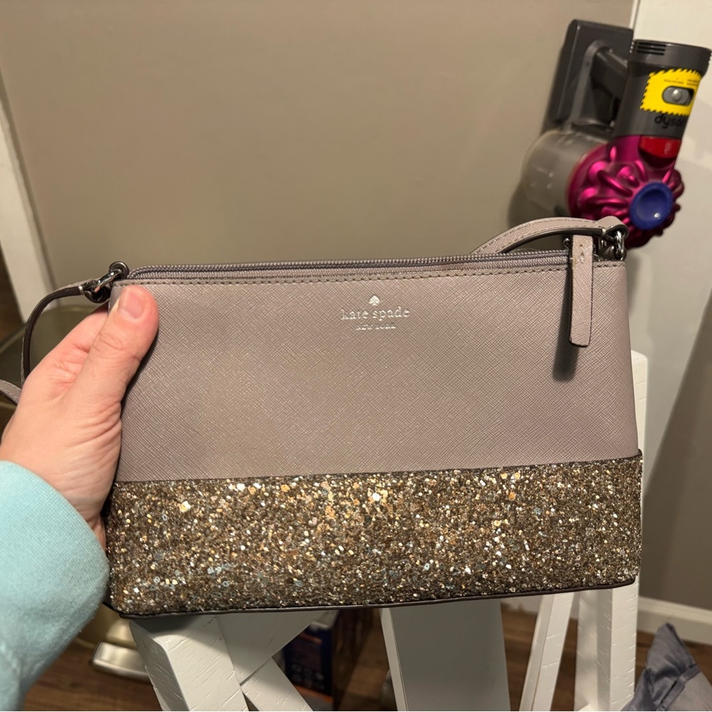 Gray Sparkle Kate Spade Crossbody Purse